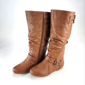 NWOT Top Moda Riding Boots - Mid Calf Fall Flat Boots- US SIZE 5.5